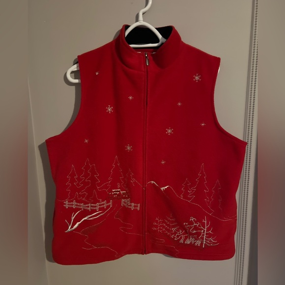 Northern Reflections Embroidered Red Vest XL - Picture 7 of 12